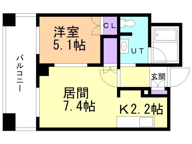 札幌市中央区南三条東のマンションの間取り