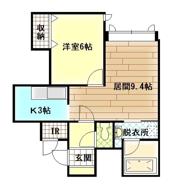 旭川市旭神三条のアパートの間取り