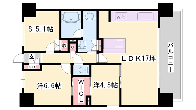 ウエリス姫路の間取り