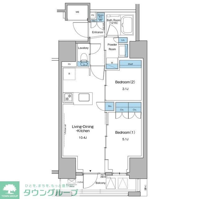 大田区山王のマンションの間取り