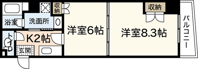 広島市中区堺町のマンションの間取り