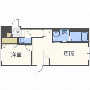 札幌市東区北二十二条東のマンションの間取り