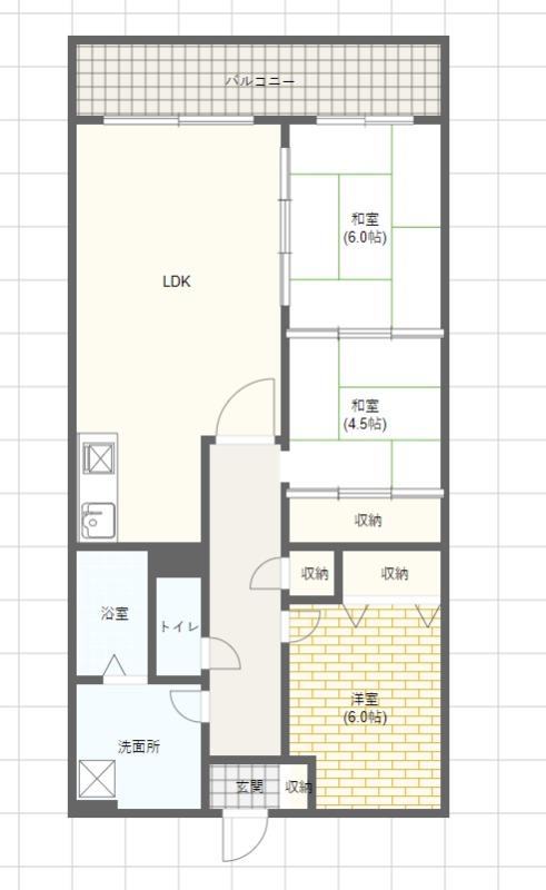 姫路市飾磨区今在家のマンションの間取り