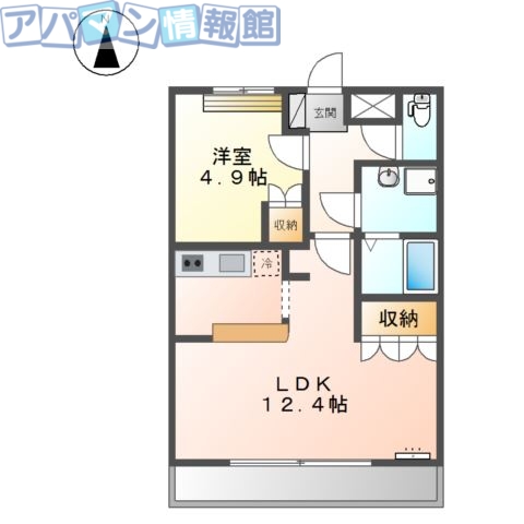 新潟市秋葉区美善のアパートの間取り