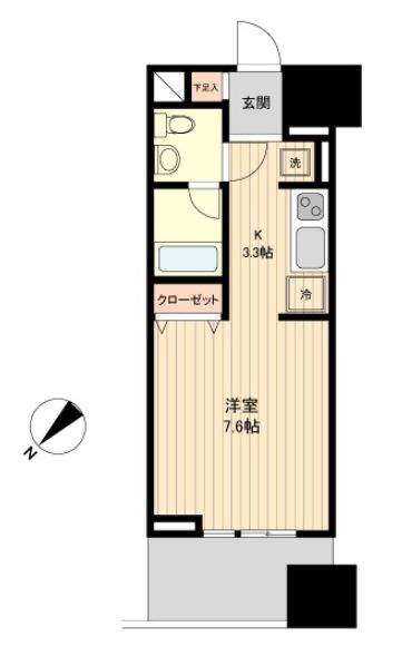 台東区三ノ輪のマンションの間取り