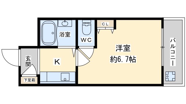 高槻市永楽町のマンションの間取り