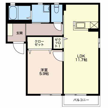 シャーメゾン　シーマウス　B　Sの間取り