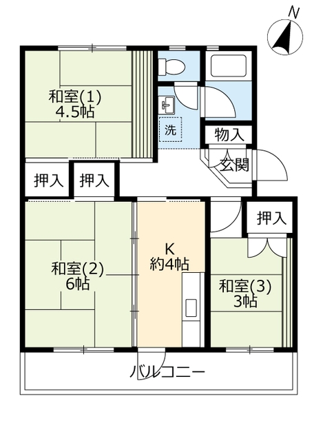 ＵＲ男山の間取り