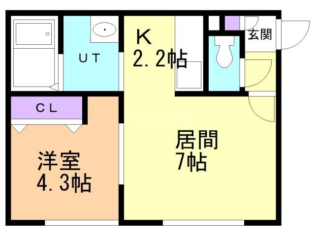 石狩市花川南二条のアパートの間取り