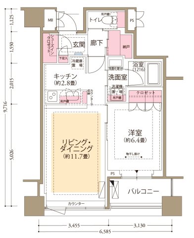 フロール横濱関内の間取り