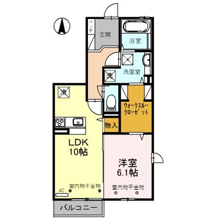 高岡市上北島のアパートの間取り