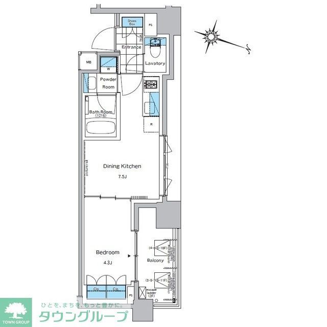 千代田区神田須田町のマンションの間取り