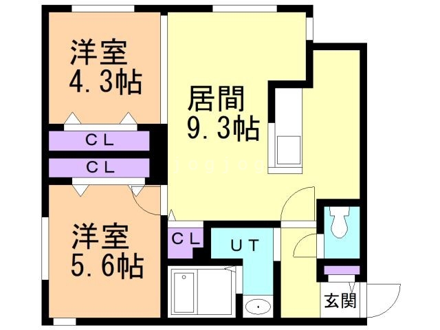 札幌市西区二十四軒四条のマンションの間取り