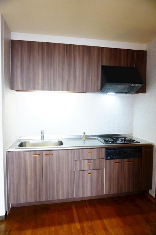 キッチン　システムキッチン３口コンロ付きでお料理らくらく