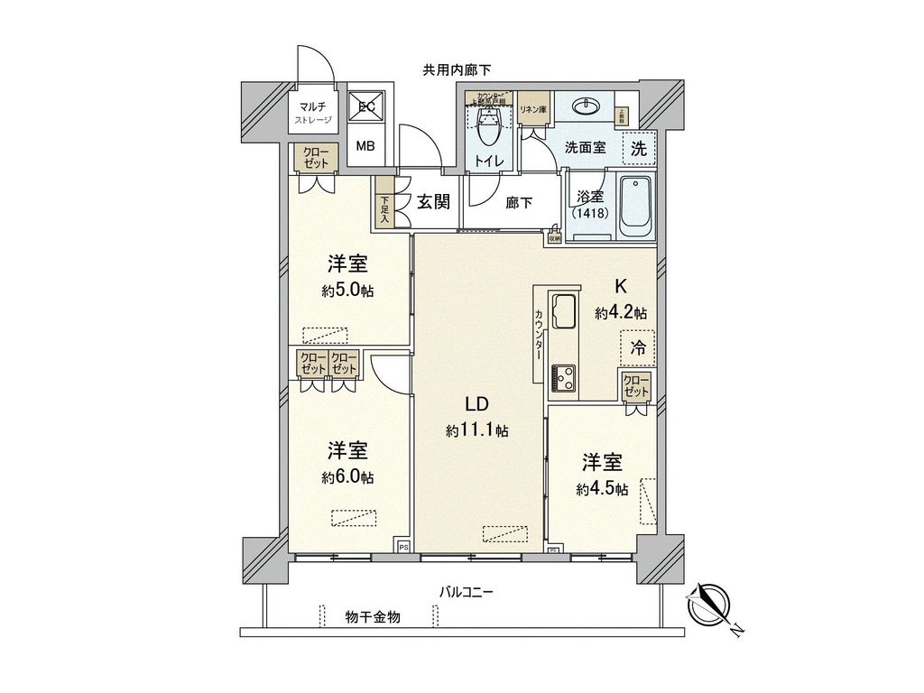 リヴァリエＣ棟の間取り