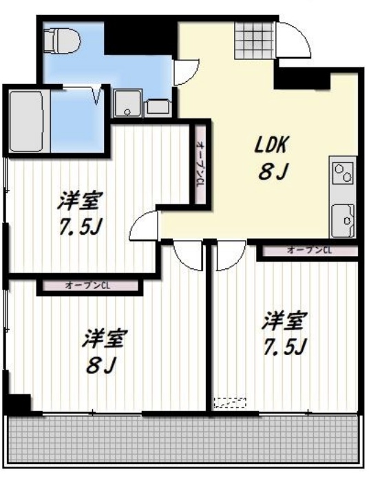 ＪＲ常磐線 金町駅 徒歩4分 4階建 築54年の間取り写真