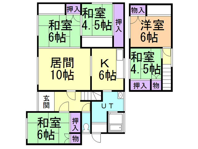 登別市美園町6丁目4 7戸建の間取り写真