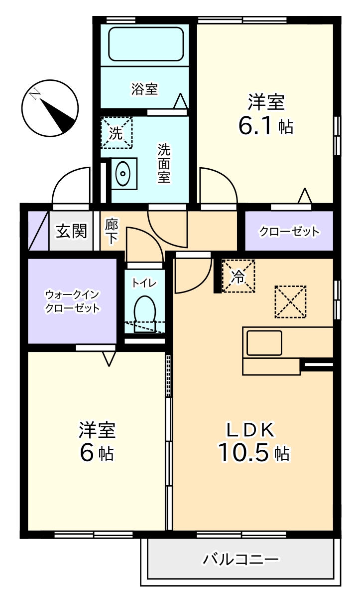 南巨摩郡富士川町鰍沢のアパートの間取り