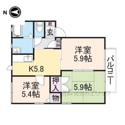 メゾンフルール２の間取り