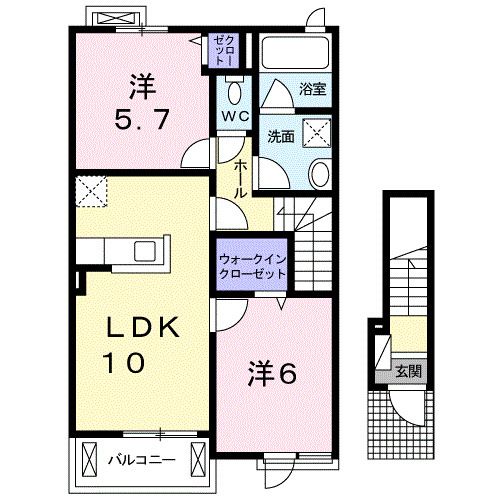 天理市櫟本町のアパートの間取り