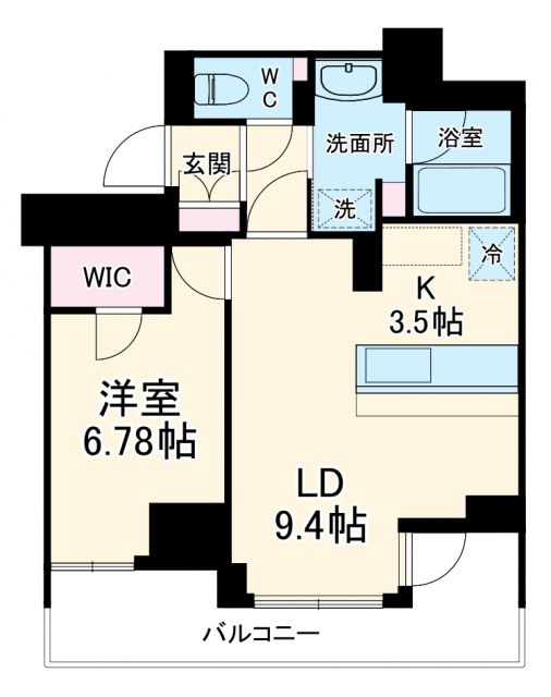 静岡市葵区七間町のマンションの間取り