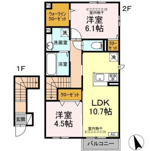 【Ｄ－ｒｏｏｍ広大新開　Ｂ棟の間取り】