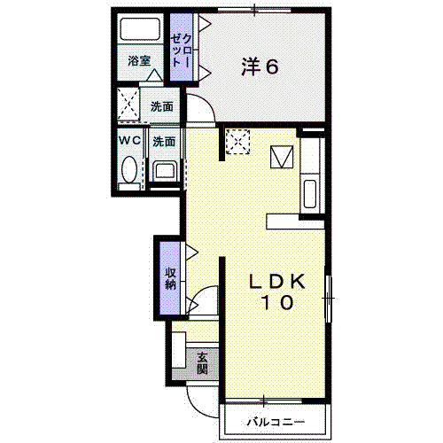 富山市日俣のアパートの間取り