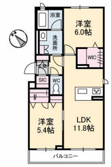 安芸郡坂町坂西のマンションの間取り