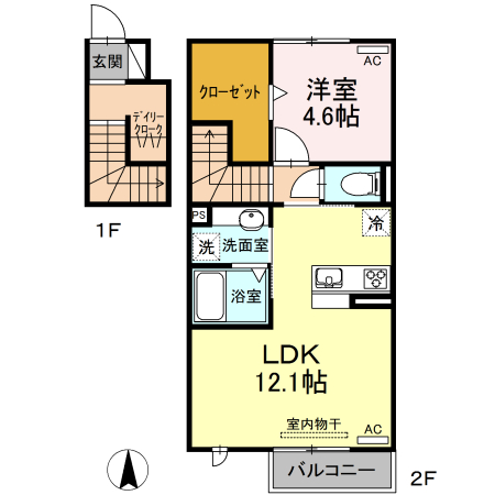 【豊橋 ウエスト1 Aの間取り】