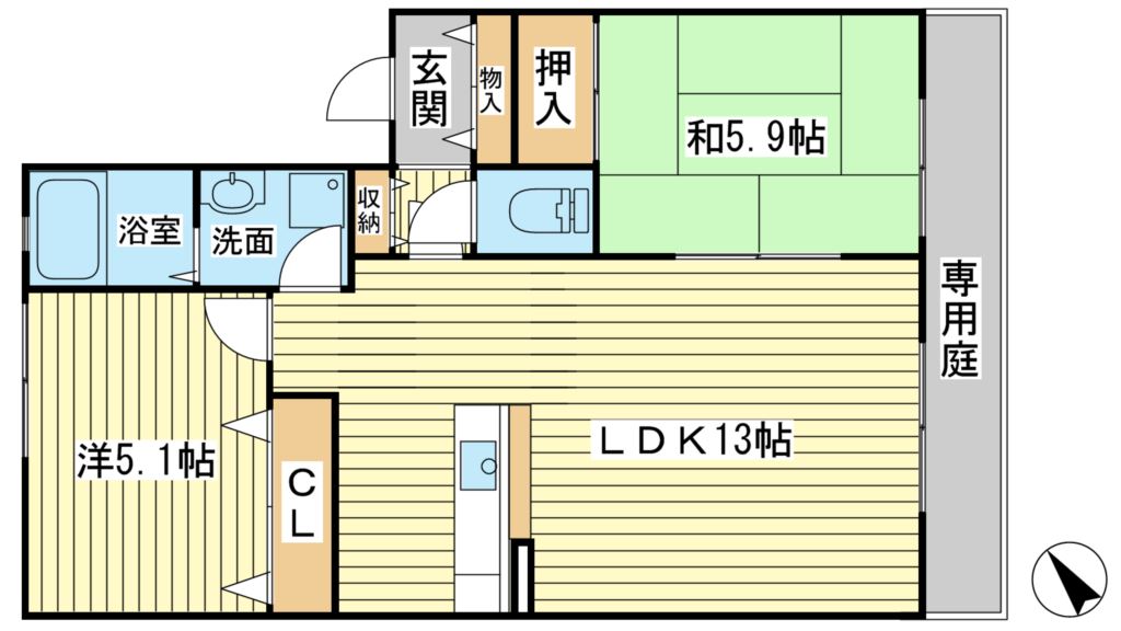 赤穂市六百目町のアパートの間取り