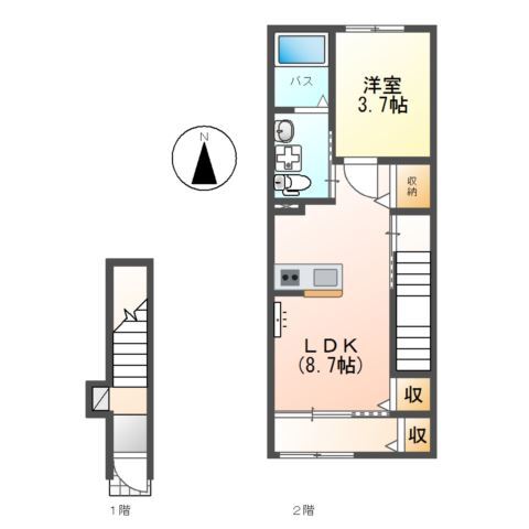 （仮称）塩尻市Ｙ様　新築アパートの間取り