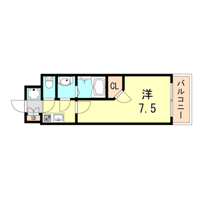 神戸市兵庫区西橘通のマンションの間取り