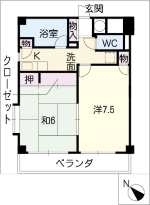 ドーミーいりなかアネックスの間取り