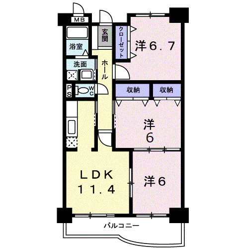 クラールの間取り