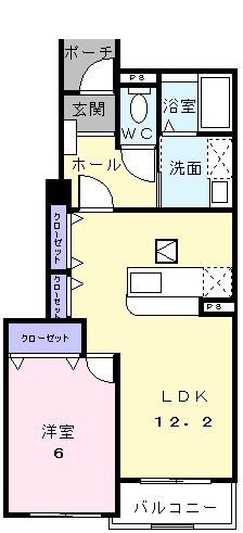 高萩市大字島名のアパートの間取り