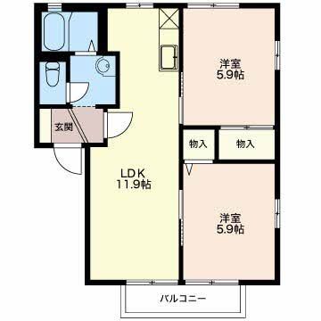 焼津市大村のアパートの間取り