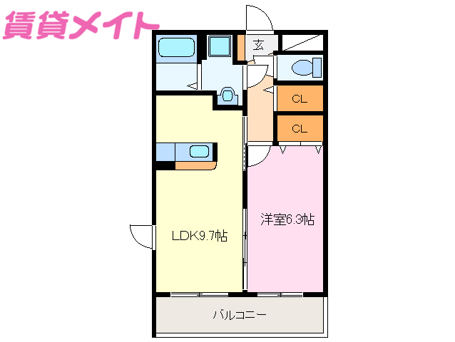 多気郡明和町大字斎宮のマンションの間取り