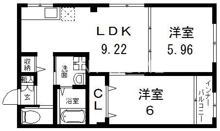 大阪市生野区巽中のマンションの間取り