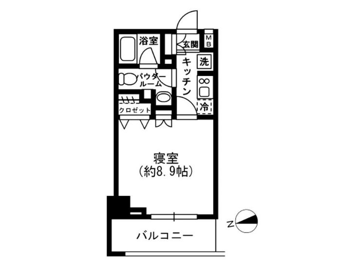 新宿区荒木町のマンションの間取り