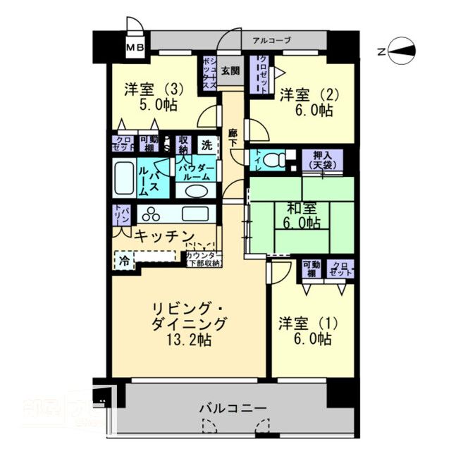 高松市錦町のマンションの間取り