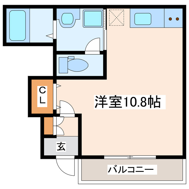 熊本市中央区新屋敷のアパートの間取り