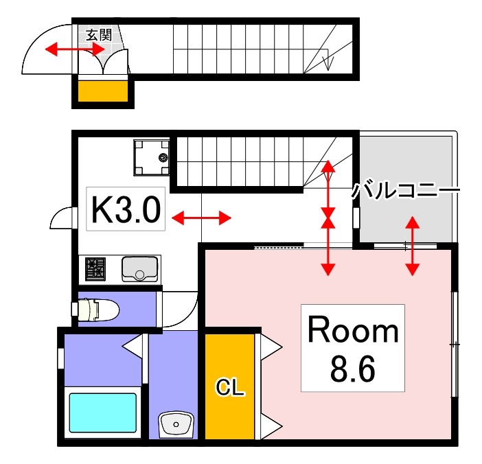 Louvre NAGAOKA(ルーブルナガオカ)の間取り