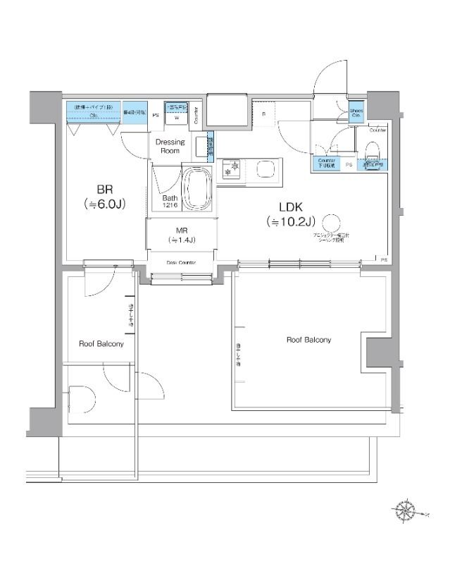 大田区仲池上のマンションの間取り