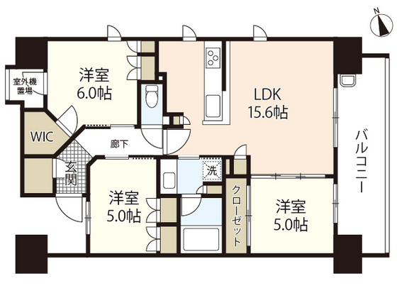 広島市中区大手町のマンションの間取り