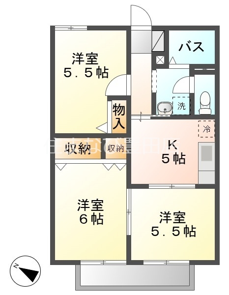 知立市牛田町のアパートの間取り