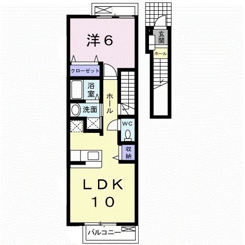 須賀川市古河のアパートの間取り