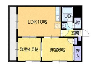 江別市文京台東町のマンションの間取り