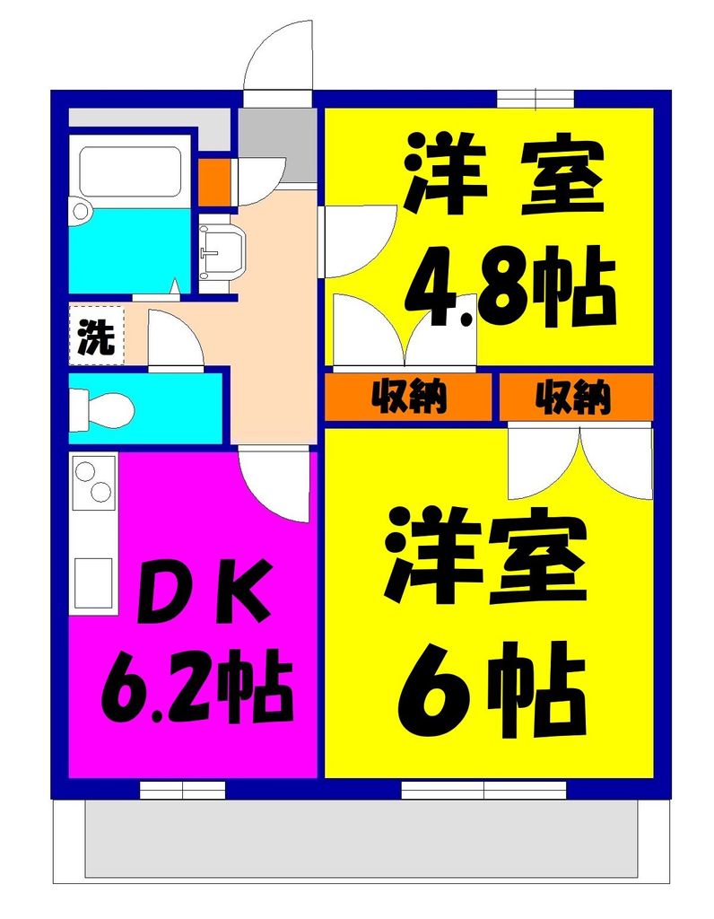 北足立郡伊奈町中央のアパートの間取り