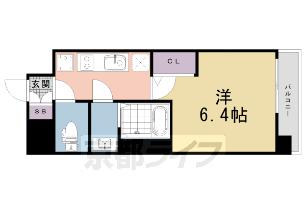 東海道本線 西大路駅 徒歩10分 10階建 築1年の間取り写真