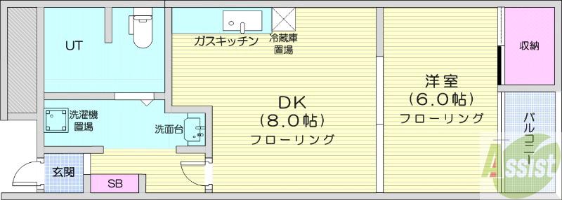 地下鉄東西線 琴似駅 徒歩2分 4階建 築43年の間取り写真